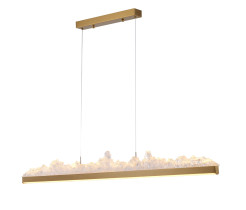 Lampa wisząca  LONG 125 cm -LED, złota listwa z kryształem ST-6490P/L