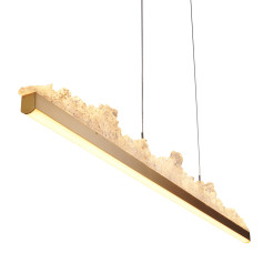Lampa wisząca  LONG 125 cm -LED, złota listwa z kryształem ST-6490P/L