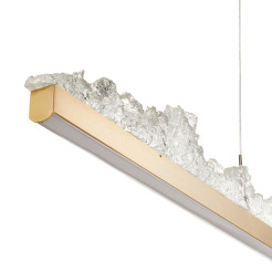 Lampa wisząca  LONG 125 cm -LED, złota listwa z kryształem ST-6490P/L