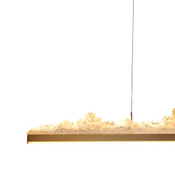 Lampa wisząca  LONG 125 cm -LED, złota listwa z kryształem ST-6490P/L