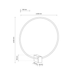 VEXA BLACK KINKIET LED 18W 18307