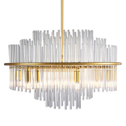 Lampa wisząca LUXORIA 50 cm - złota lampa kryształowa ST-8530 gold