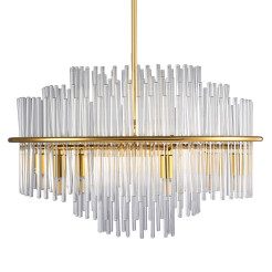 Lampa wisząca LUXORIA 50 cm - złota lampa kryształowa ST-8530 gold