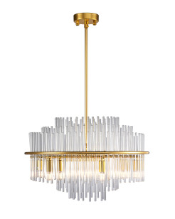 Lampa wisząca LUXORIA 50 cm - złota lampa kryształowa ST-8530 gold