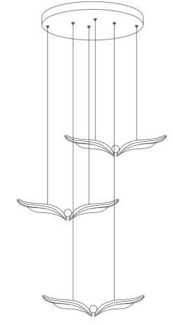 Lampa wisząca  3 LED różowe złoto 36 cm ST-DL8506