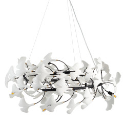 Lampa wisząca  80 cm -czarna, G9, regulowana, designerska XY080P-80 black