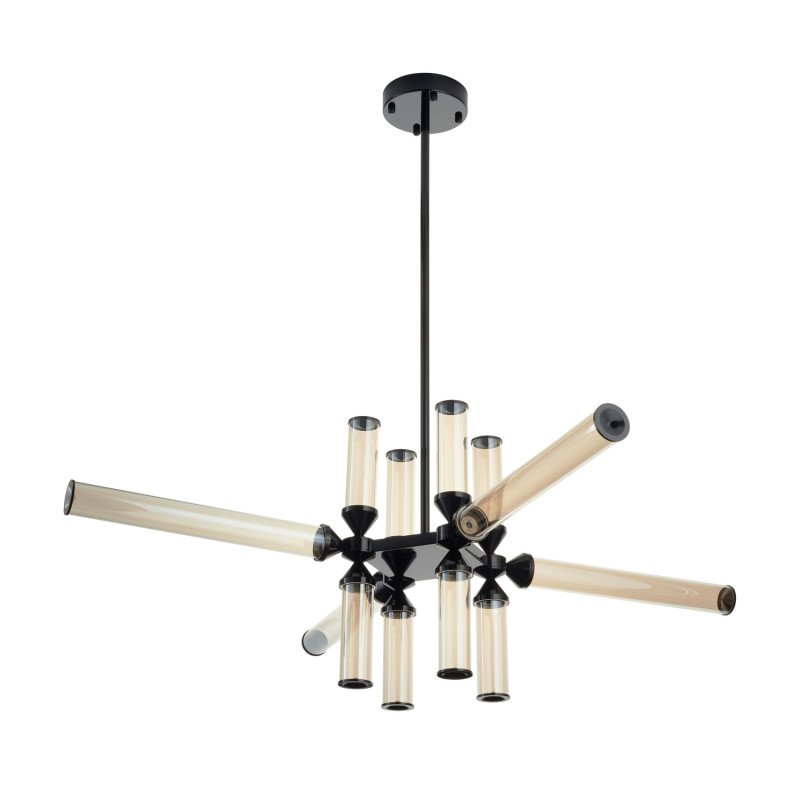 Lampa wisząca -12 LED bursztynowe szklane klosze RH115-12P amber