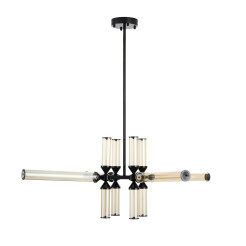 Lampa wisząca -12 LED bursztynowe szklane klosze RH115-12P amber