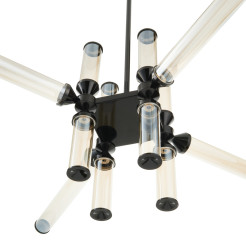 Lampa wisząca -12 LED bursztynowe szklane klosze RH115-12P amber