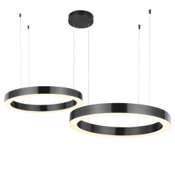 Lampa wisząca  2 40+40 cm - LED,  dwa ringi tytan szczotkowany na 1 podsufitce ST-8848-40+40 black