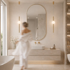 Lampa wisząca  63 - LED, 63 cm, złoty połysk ST-1689S mirror gold