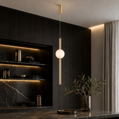 Lampa wisząca  63 - LED, 63 cm, złoty połysk ST-1689S mirror gold
