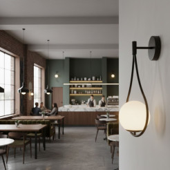 Lampa ścienna  45 cm czarna ST-F079 black