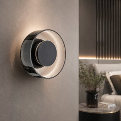 Lampa ścienna  18 cm - LED, szkło, szaro-czarna ST-5072W smoky black