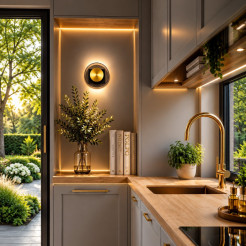 Lampa ścienna  18 cm - LED, szkło, szaro-złota ST-5072W smoky gold