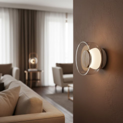 Lampa ścienna  18 – LED, szkło transparentne, brąz orzechowy ST-5072W transparent brown
