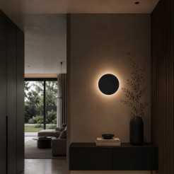 Lampa ścienna  20 cm - LED okrągła, metalowa, czarna ST-8293W/20 black