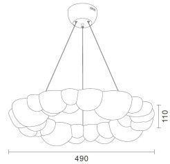 Lampa wisząca  50 cm- akrylowa, w kształcie chmurki  3000 - 4000 - 6000 K ST-DL6123P-50