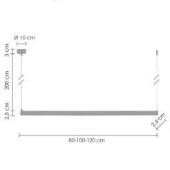 Lampa wisząca -80 LED - złota oprawa liniowa 4000K ST-8960-L80 gold 4000K