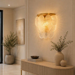 Lampa ścienna  30 cm - kinkiet złoty, kryształowy ST-D8584W