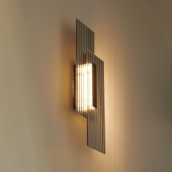 Lampa ścienna  LED, kinkiet czarny ryflowany dwustronny ST-HC-D09
