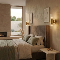 Lampa ścienna GLOW 46 cm - kinkiet złoty połysk, szkło ryflowane ST-DW7790