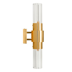 Lampa ścienna GLOW 46 cm - kinkiet złoty połysk, szkło ryflowane ST-DW7790