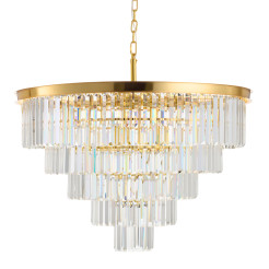 Lampa wisząca  80 cm - żyrandol złoto-kryształowy DN915-80P