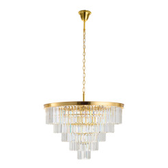 Lampa wisząca  80 cm - żyrandol złoto-kryształowy DN915-80P