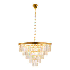 Lampa wisząca  80 cm - żyrandol złoto-kryształowy DN915-80P