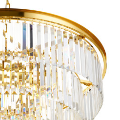 Lampa wisząca  80 cm - żyrandol złoto-kryształowy DN915-80P