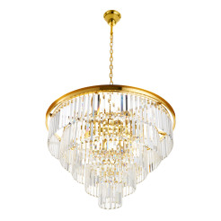 Lampa wisząca  80 cm - żyrandol złoto-kryształowy DN915-80P