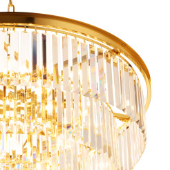 Lampa wisząca  80 cm - żyrandol złoto-kryształowy DN915-80P
