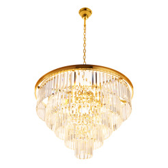 Lampa wisząca  80 cm - żyrandol złoto-kryształowy DN915-80P