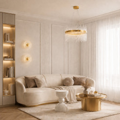 Lampa wisząca  60 cm – żyrandol LED, złoty do salonu ST-4999-60 mirror gold