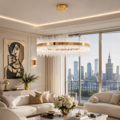 Lampa wisząca  100 cm – żyrandol LED, złoty do salonu ST-4999-100 mirror gold