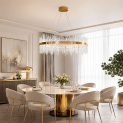 Lampa wisząca  100 cm – żyrandol LED, złoty do salonu ST-4999-100 mirror gold