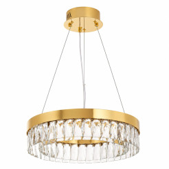 Lampa wisząca  40 cm - żyrandol złoty kryształowy ST-8876P-40 mirror gold