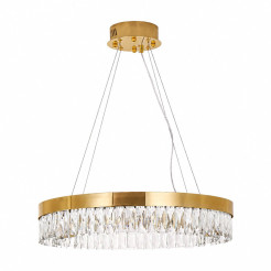 Lampa wisząca  60 cm - żyrandol złoty kryształowy ST-8876P-60 mirror gold