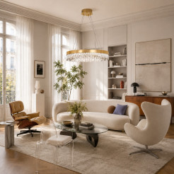Lampa wisząca  60 cm - żyrandol złoty kryształowy ST-8876P-60 mirror gold