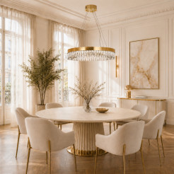 Lampa wisząca  60 cm - żyrandol złoty kryształowy ST-8876P-60 mirror gold