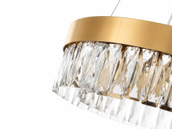 Lampa wisząca  60 cm - żyrandol złoty kryształowy ST-8876P-60 mirror gold