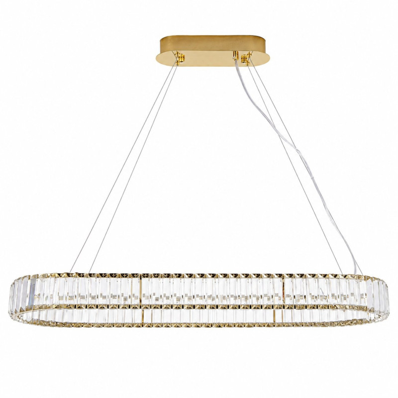 Lampa wisząca  100 cm - elegancki żyrandol w złocie i krysztale ST-8877P-100