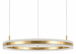 Lampa wisząca  LED 80 cm - złoty połysk z kryształowym pierścieniem ST-6376-80 mirror gold