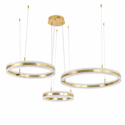 Lampa wisząca   LED Trio 40/60/80 cm – złoty połysk ST-6376-40+60+80 mirror gold