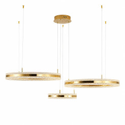 Lampa wisząca   LED Trio 40/60/80 cm – złoty połysk ST-6376-40+60+80 mirror gold