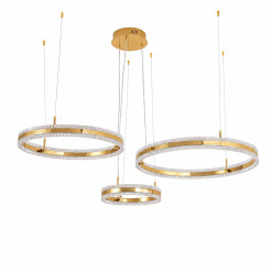 Lampa wisząca   LED Trio 40/60/80 cm – złoty połysk ST-6376-40+60+80 mirror gold