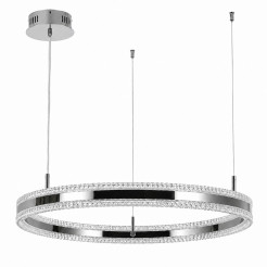 Lampa wisząca  LED 80 cm - tytanowa z kryształowym pierścieniem ST-6376-80 tytan