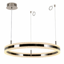 Lampa wisząca  LED 80 cm - tytanowa z kryształowym pierścieniem ST-6376-80 tytan