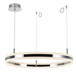 Lampa wisząca  LED 80 cm - tytanowa z kryształowym pierścieniem ST-6376-80 tytan